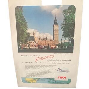 Vintage 1952 TWA Sky Tourist Constellation Ad Advertisement